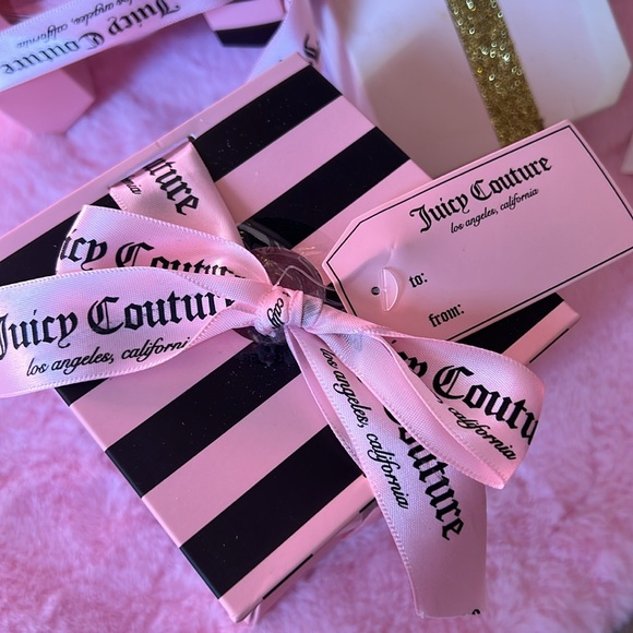 NWT✨Juicy Couture Christmas Gloves Ornament 🎀🤎 PINK - Picture 3 of 9